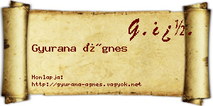 Gyurana Ágnes névjegykártya